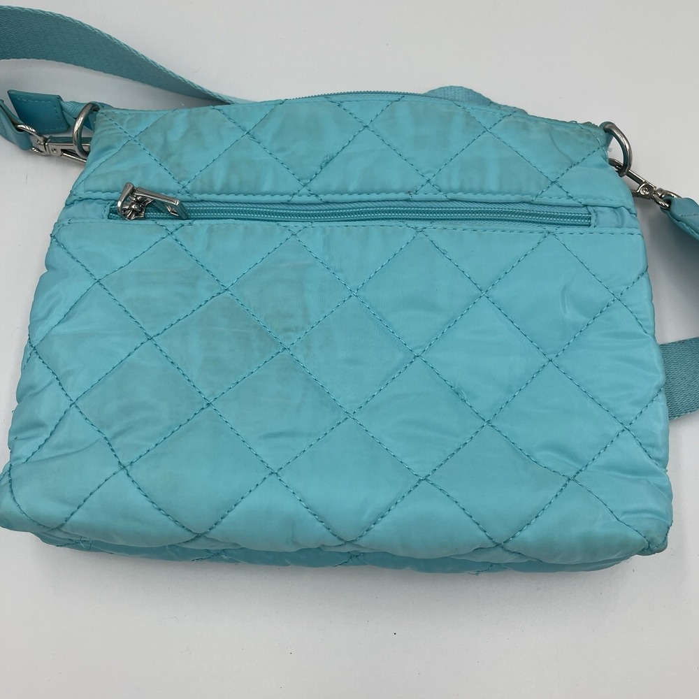 I.N.C. INTERNATIONAL CONCEPTS Margeauxx Quilted Crossbody Aqua Blue Summer Vacay - Picture 4 of 12